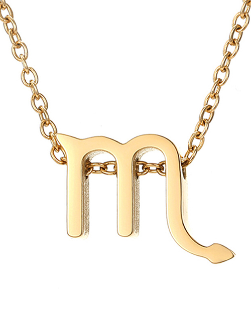Fashion Scorpio - 14k Gold Color Stainless Steel Gold Plated Zodiac Necklace