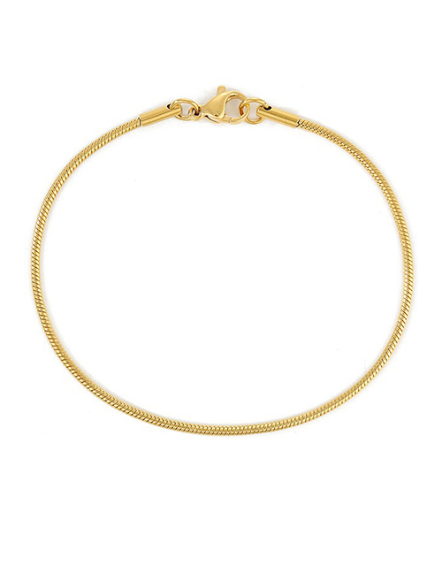 Fashion Gold Color 1.5mm-19cm Titanium Steel Gold Plated Round Snake Chain Bracelet