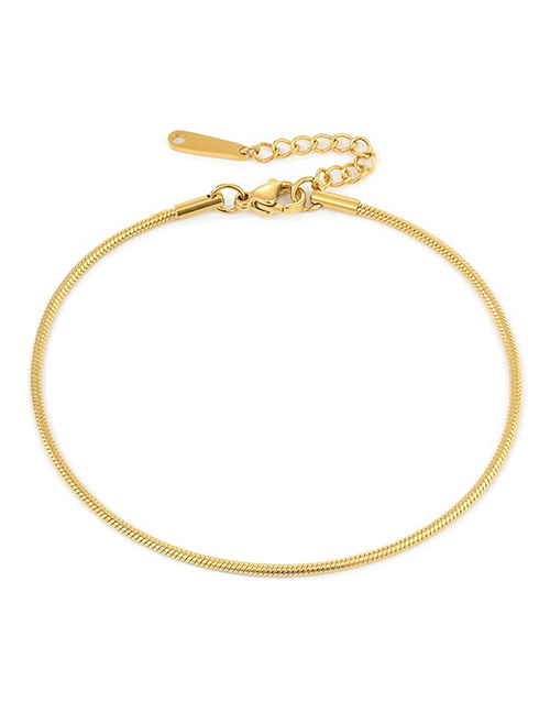 Fashion Gold Color 1.5mm-20+3cm Stainless Steel Gold Plated Round Snake Chain Anklet