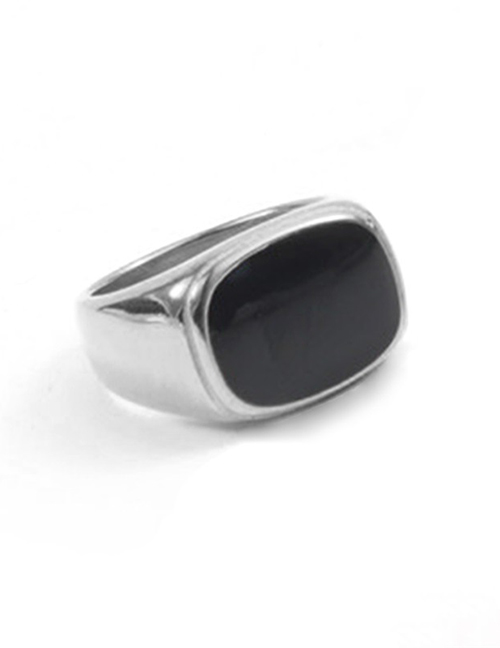 Fashion Steel Black Us7+54mm Titanium Steel Flat White Shell Ring