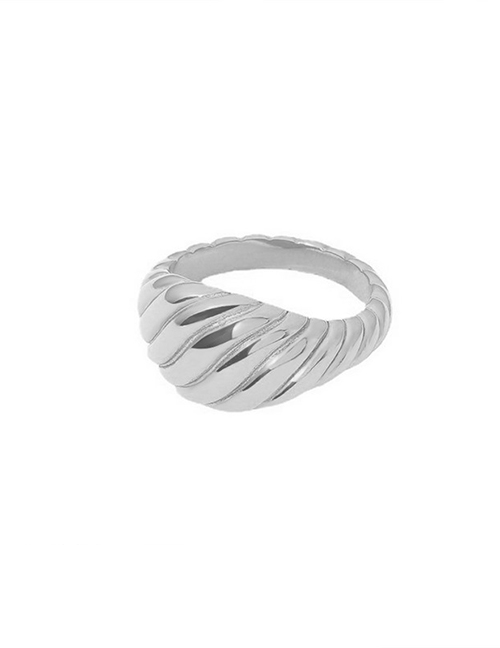 Fashion Steel Color Us7+54mm Stainless Steel Gold Plated Horn Twist Ring