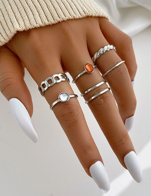 Fashion 8# Alloy Geometric Ring Set