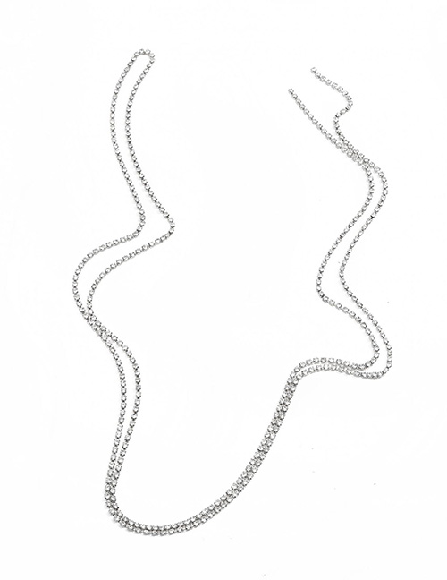 Fashion 6# Alloy Diamond Geometric Necklace