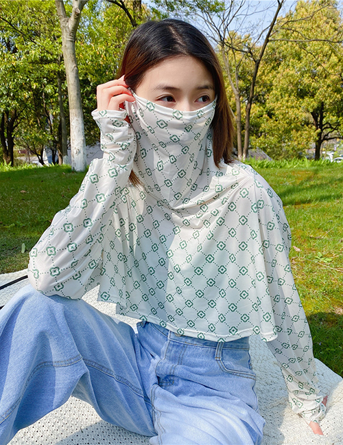 Fashion 5 Face Masks Long Sleeve Dotted Clover Long-sleeve Cropped Coat With Geometric Print Mask