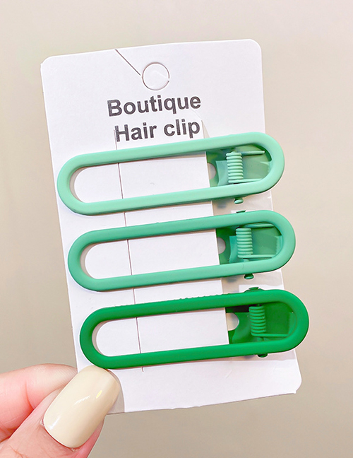 Fashion 8# Gradient Green Alloy Gradient Oval Hair Clip Set