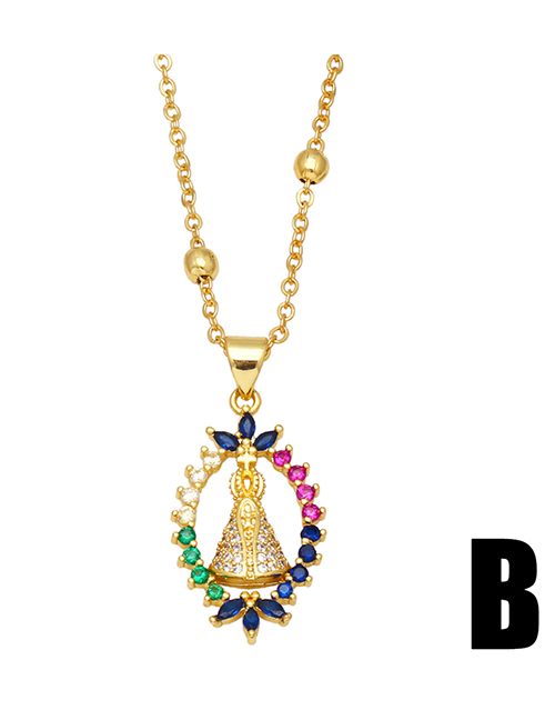 Fashion B Bronze Zirconium Geometric Necklace