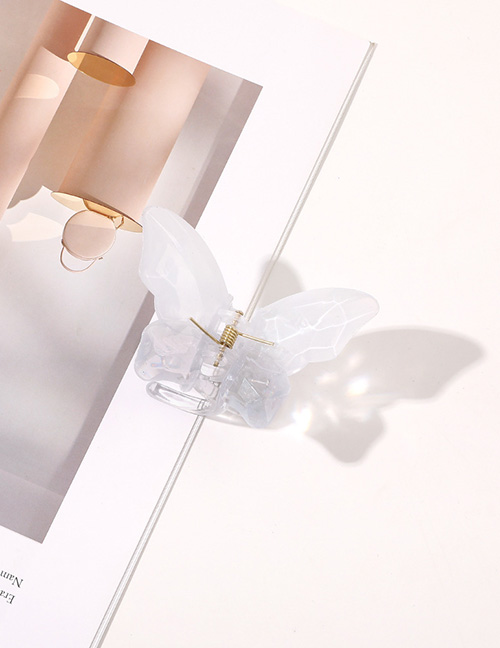 Fashion Gradient White Grab Clip-8.5cm Butterfly Plastic Gradient Gripper
