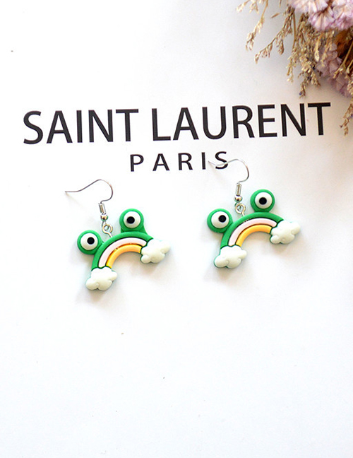 Fashion Frog Cartoon Resin Glasses Earrings