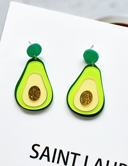Fashion Avocado Acrylic Cartoon Geometric Shape Earrings