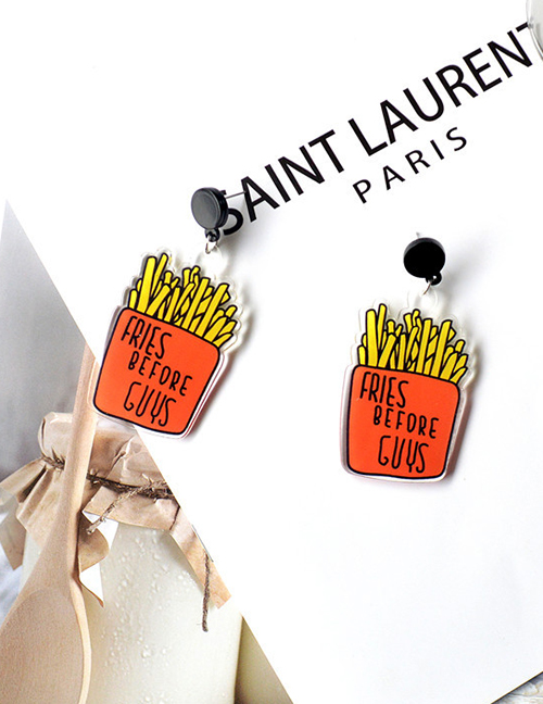 Fashion Fries Box Acrylic Cartoon French Fries Juice Earrings