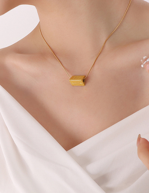 Fashion Gold Titanium Triangle Snake Bone Necklace