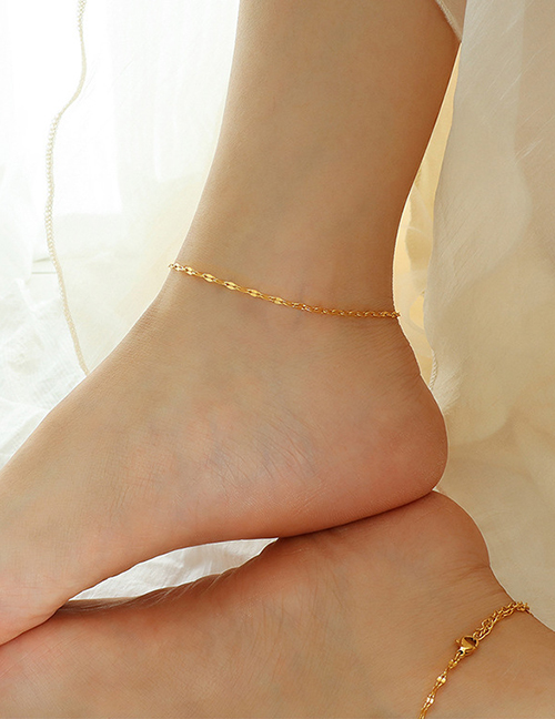 Fashion Gold Titanium Steel Chain Anklet