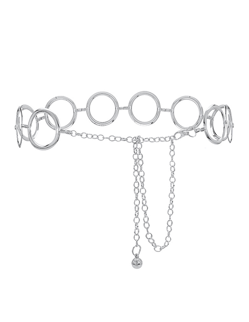 Fashion Z266 Silver Alloy Geometric Chain Fringe Ring Belt