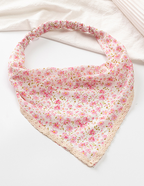 Fashion Pink Fabric Floral Lace Triangle Triangle Headband