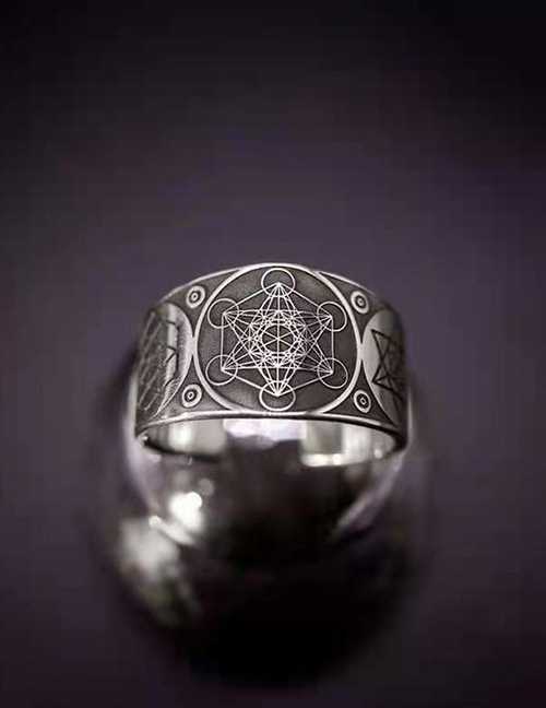 Fashion Silver Alloy Geometry Hexagon Open Ring