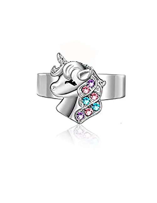Fashion Ring Alloy Diamond Unicorn Ring
