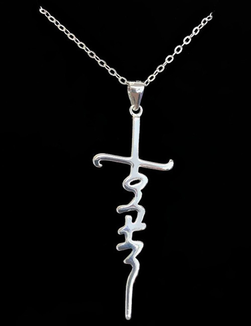 Fashion Silver Alloy Geometric Cross Necklace
