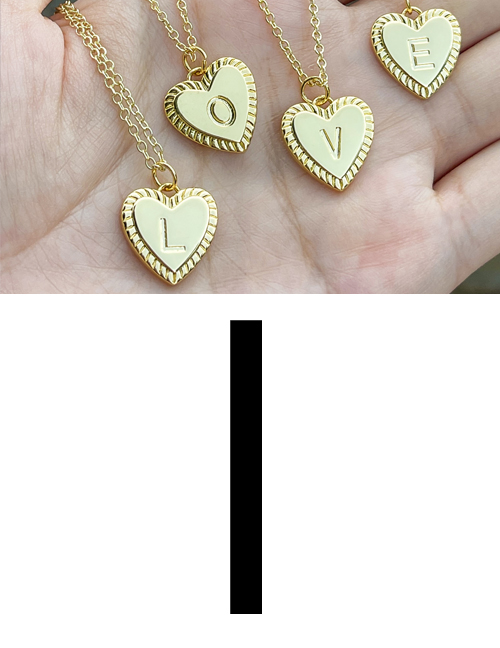 Fashion I Copper 26 Letter Heart Pendant Necklace