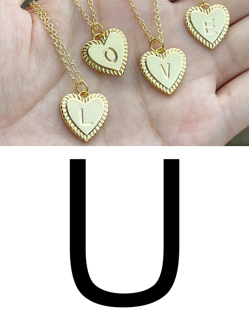 Fashion U Copper 26 Letter Heart Pendant Necklace