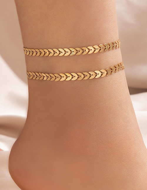 Fashion Gold Alloy Aircraft Chain Double Layer Anklet
