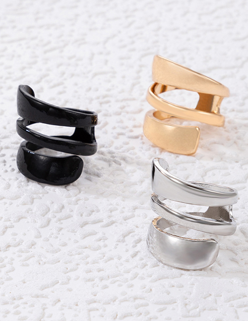 Fashion Color Alloy Geometric Spiral Open Ring Set Of Three