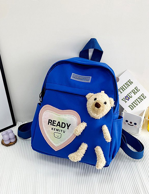 Fashion Blue Cartoon Bear Children's Backpack