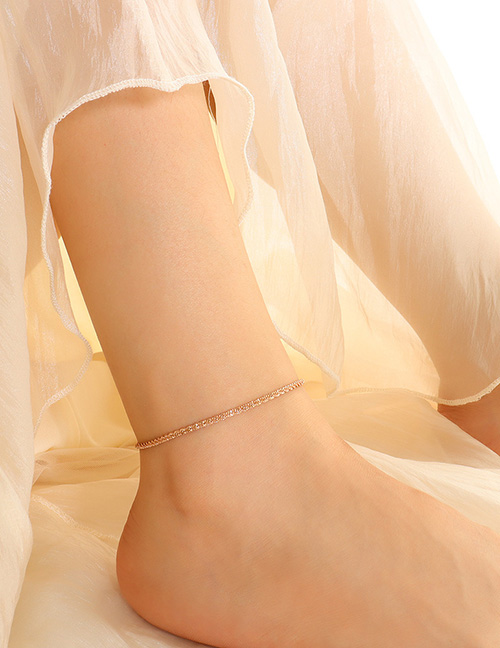 Fashion Rose Anklet-20+5cm Titanium Geometric Chain Anklet