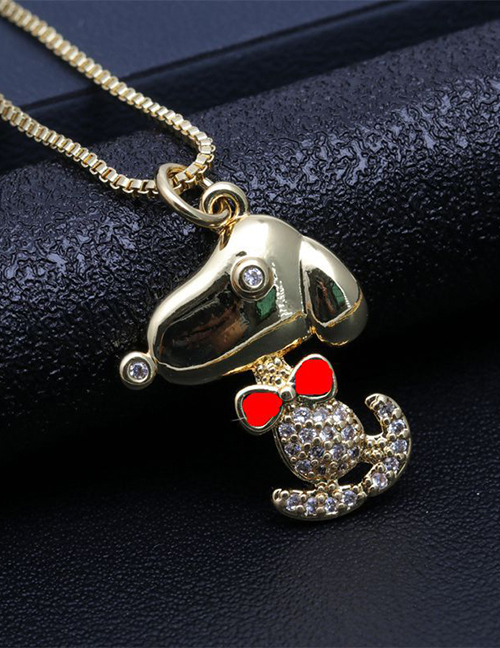 Fashion 2# Copper Gold Plated Dog Necklace