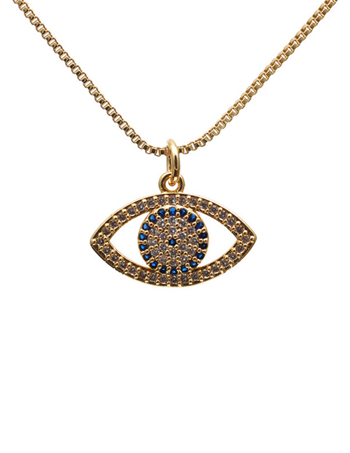Fashion 9# Copper And Diamond Geometric Eye Necklace