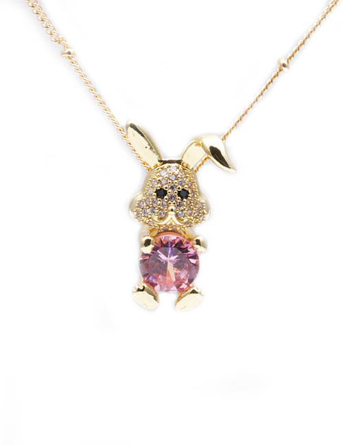 Fashion 3# Bronze Zirconium Rabbit Necklace