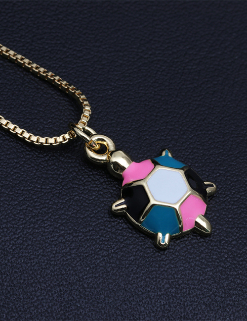 Fashion Color Copper Drip Turtle Necklace