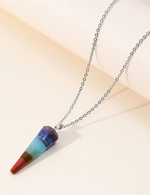 Fashion Nsn0059o Word Chain Resin Colored Crystal Cone Necklace
