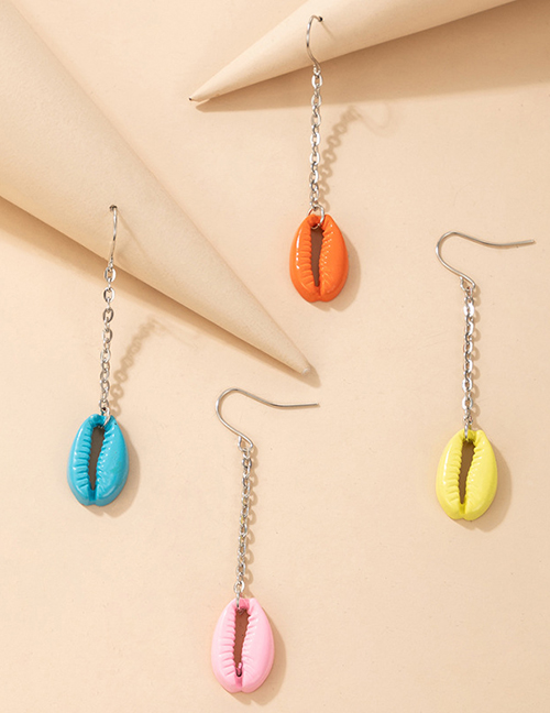 Fashion Color Alloy Spray Paint Shell Stud Earrings Set