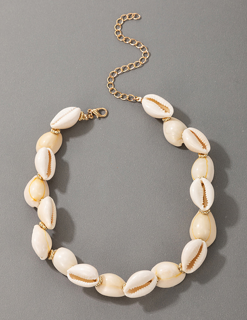 Fashion Gold Irregular Shell Woven Single Layer Necklace