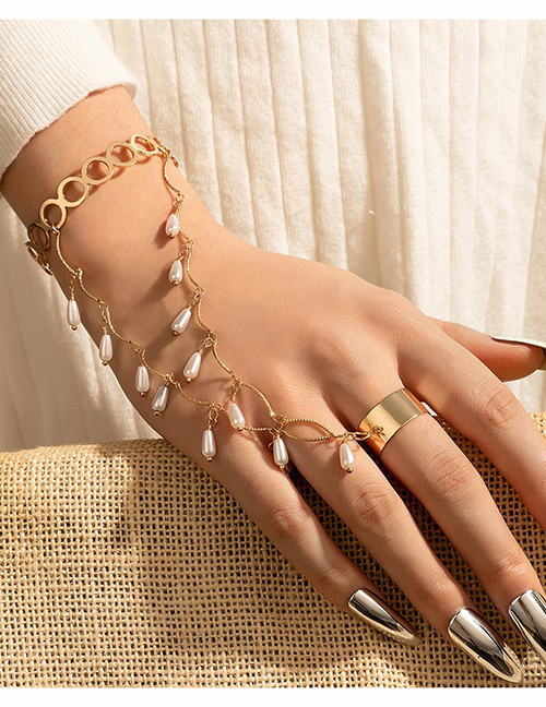 Fashion 3# Alloy Pearl Tassel Link Bracelet