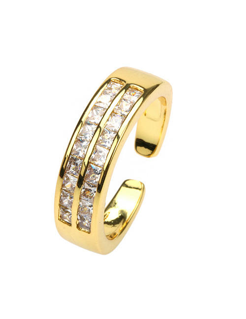 Fashion  Bronze Zirconium Double Row Diamond Ring
