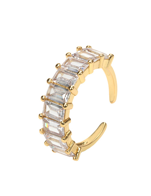Fashion  Copper Set Zirconium Geometric Ring
