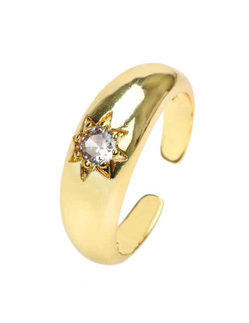 Fashion  Bronze Zirconium Starburst Ring