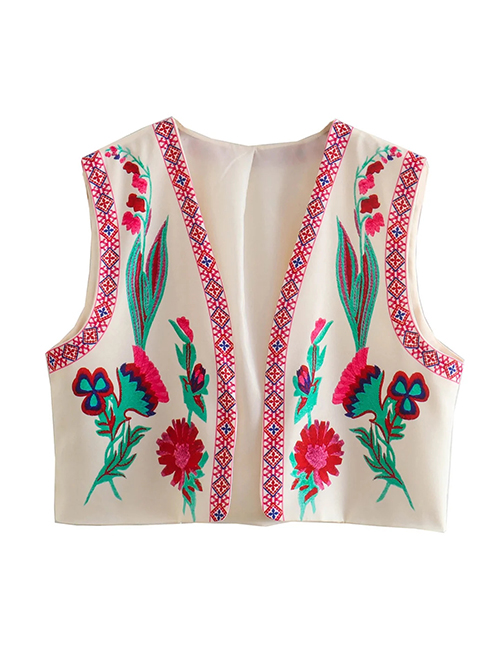 Fashion Printing Floral Print Cardigan Vest