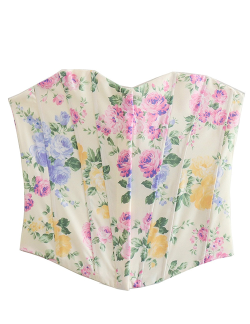 Fashion Printing Floral Skinny Sleeveless Top