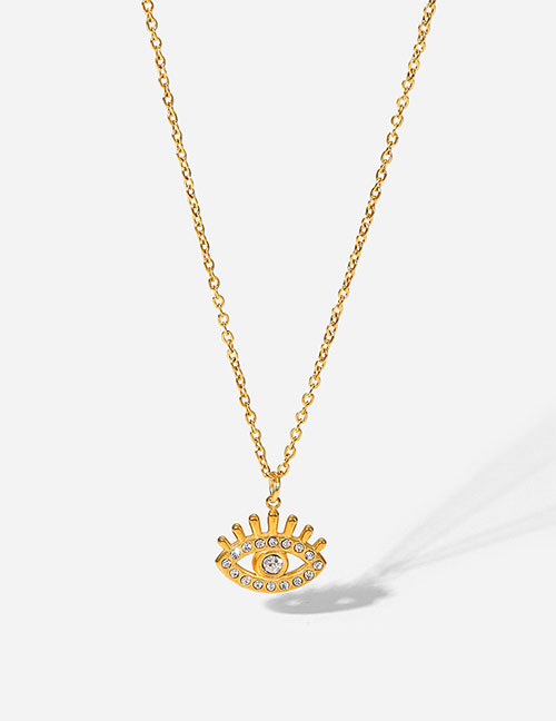 Fashion Gold Stainless Steel Eye Necklace