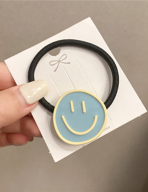 Fashion Beige Blue Smiley Face Alloy Geometric Smiley Hair Rope