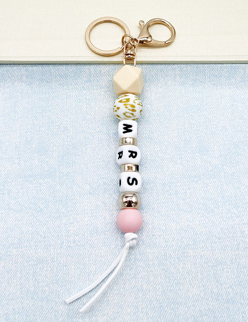 Fashion Silicone Bead Letters Mrs Silicone Beaded Alphabet Beads Keychain