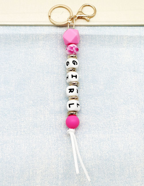 Fashion Silicone Bead Letters Girl Silicone Beaded Alphabet Beads Keychain