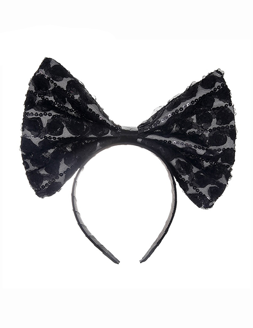 Fashion 1 Black Fabric Lace Bow Headband