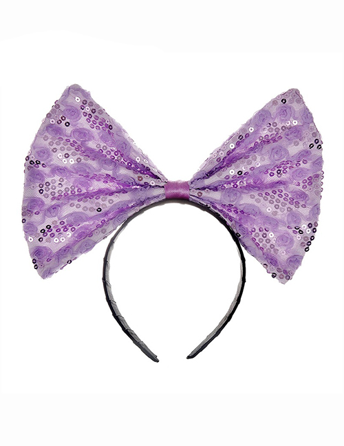 Fashion 4 Purple Fabric Lace Bow Headband
