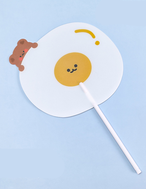 Fashion Poached Egg Plastic Cartoon Holding A Small Round Fan