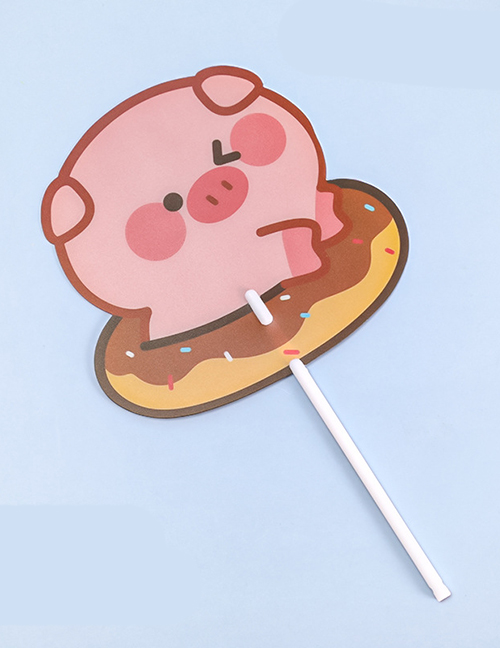 Fashion Sweet Pig Plastic Cartoon Holding A Small Round Fan