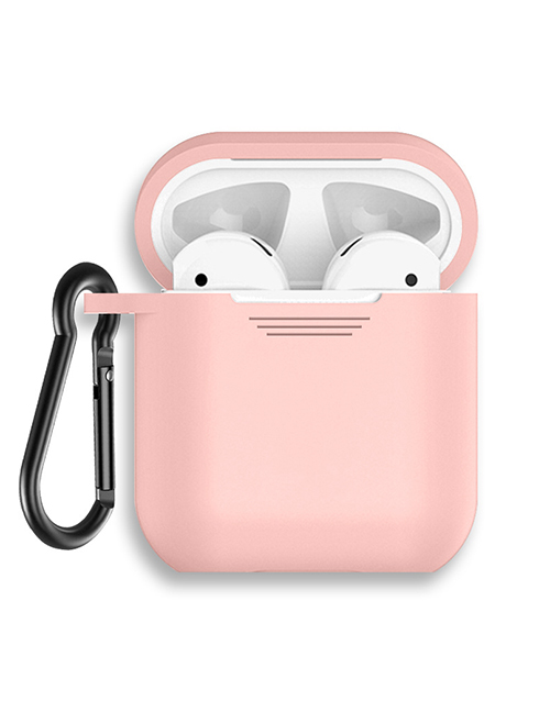Fashion Light Pink Silicone Geometric Bluetooth Headphone Case