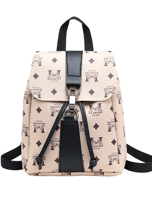 Fashion Creamy-white Pu Large Capacity Backpack